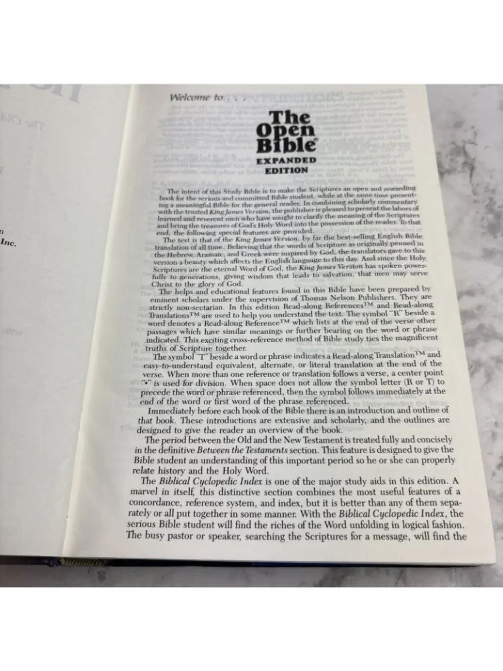 *The Open Bible Nelson King James Version Expanded Edition Hardcover Dust Jacket